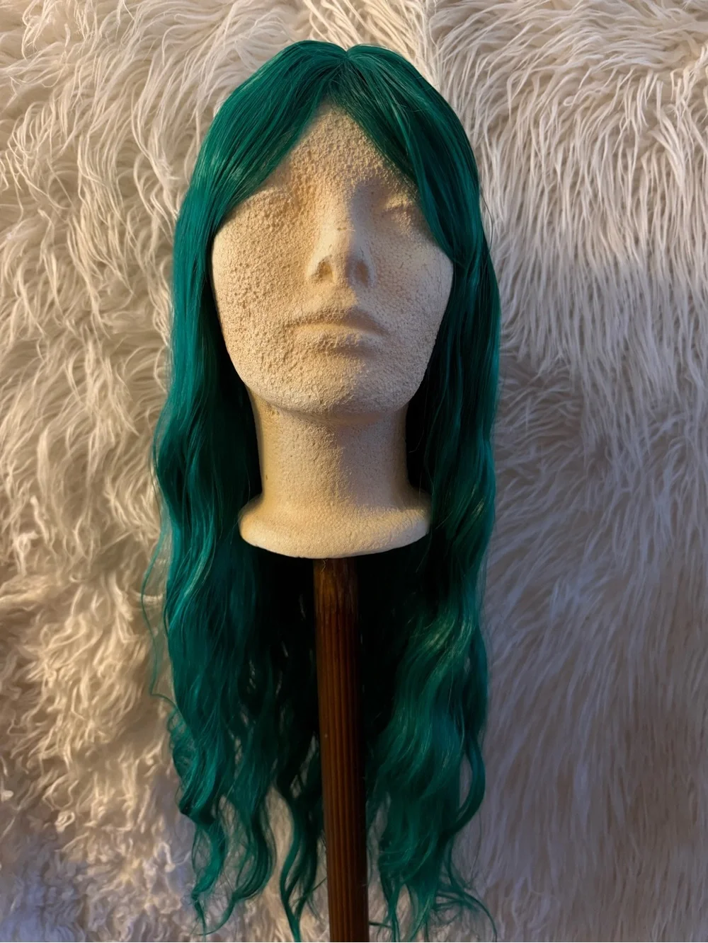 Synthetic Long Green Wave Wig